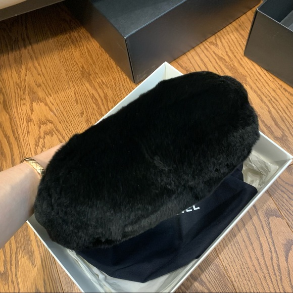 Chanel vintage rabbit fur chain hobo hand bag - Picture 3 of 7